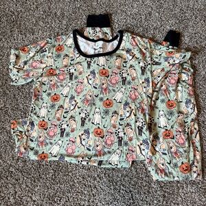 Magical mamas bamboo women’s Halloween bluey pajama set short sleeve and joggers